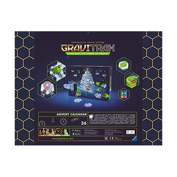 Ravensburger - Calendrier de lavent 2021 GraviTrax - 24 cases surprises pour préparer Noël - Jeu de construction - Circuits 