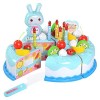 Whp273 Maison de jeu pour gâteau danniversaire Jouet simulation pour enfants Cuisine Gâteau Fruits Couper et couper Musique 