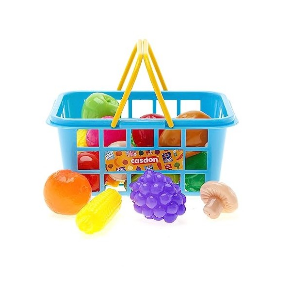 Casdon Panier à Jouets Assorti avec Fruits et légumes pour Enfants à partir de 2 Ans | Parfait pour Les magasins de Jeux, 633