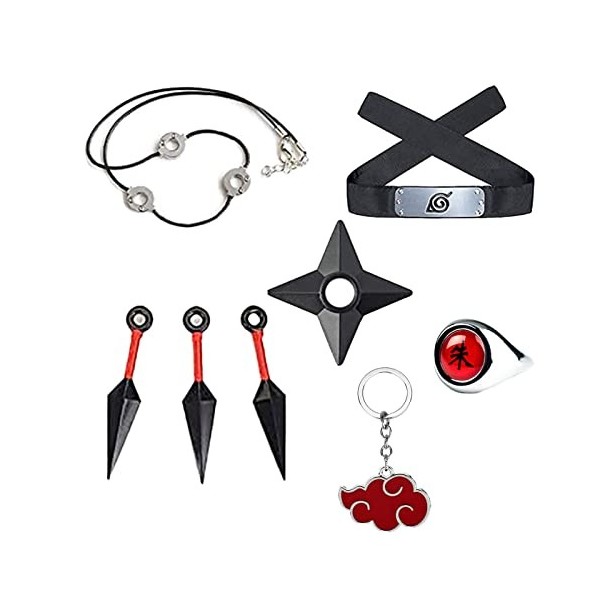 KAIOSEUT Accessoires Anime Accessoires Kunai Anneaux Colliers Porte-clés ensemble de Cosplay