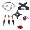 KAIOSEUT Accessoires Anime Accessoires Kunai Anneaux Colliers Porte-clés ensemble de Cosplay