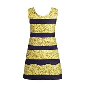 Lito Angels Deguisement Costume Robe Abeille Queen Bee pour Enfant Filles Taille 7-8 ans, Jaune 180