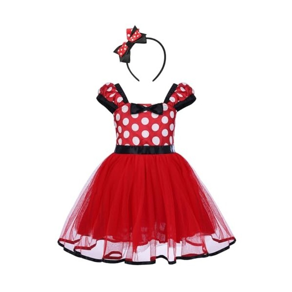 FYMNSI Enfant Bébé Fille Déguisement Costume de Vache à Lait avec Bowknot Bandeau Princesse Robe de Tulle en Tutu pour Carnav