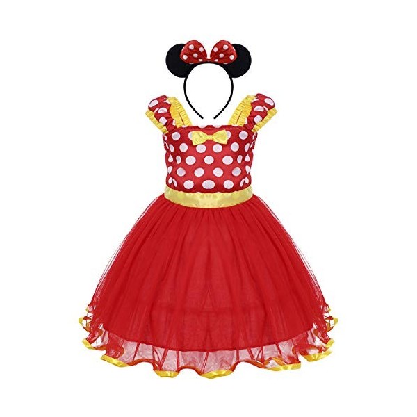 FYMNSI Enfant Bébé Fille Déguisement Costume de Vache à Lait avec Bowknot Bandeau Princesse Robe de Tulle en Tutu pour Carnav