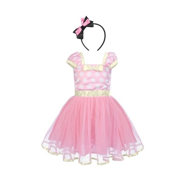 FYMNSI Enfant Bébé Fille Déguisement Costume de Vache à Lait avec Bowknot Bandeau Princesse Robe de Tulle en Tutu pour Carnav