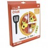 JEMINI TINI COOK MA PREMIERE PIZZA PELUCHE ET ACCESSOIRES +/- 22 CM DINETTE MARCHANDE EN TISSUS