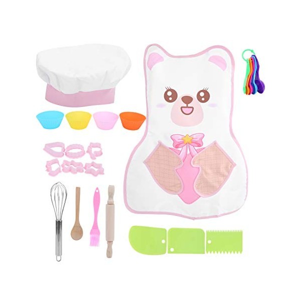 Cuque Cadeau de Juillet Ensemble de Cuisine et de pâtisserie, Chapeau de Chef, kit de Jeu de rôle pour Les Filles de 3 Ans Ch