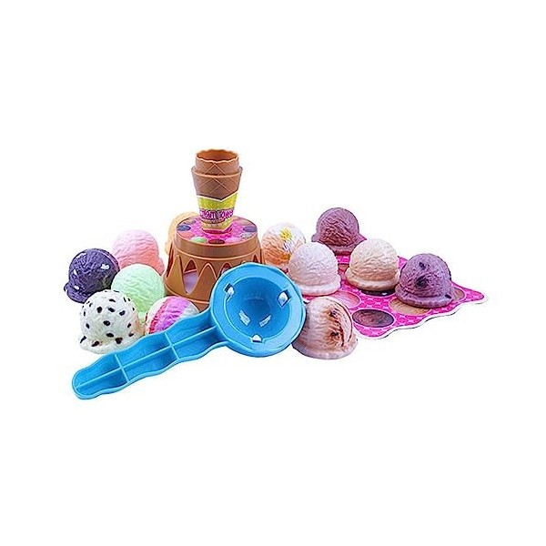 Toyvian Jouet À Empiler De Crème Glacée Jouets De Crème Glacée Jeu De Tour De Crème Glacée Ensemble De Jeu De Crème Glacée Jo