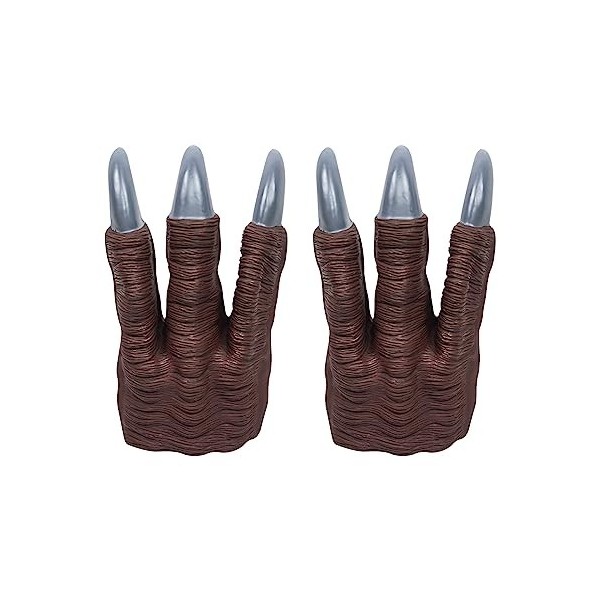 belupai 2pcs Griffes de Dinosaure, Gants Faux Dinasour Lifelike Velociraptor Jeu de Rôle Griffes en Latex Halloween pour Enfa