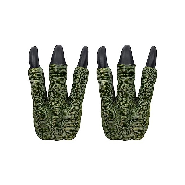 belupai 2pcs Griffes de Dinosaure, Gants Faux Dinasour Lifelike Velociraptor Jeu de Rôle Griffes en Latex Halloween pour Enfa