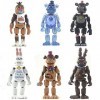 FNAF Lot de 6 figurines Bonnie Fazbear Ours Chica en PVC avec lumières articulées articulées 13-15 cm