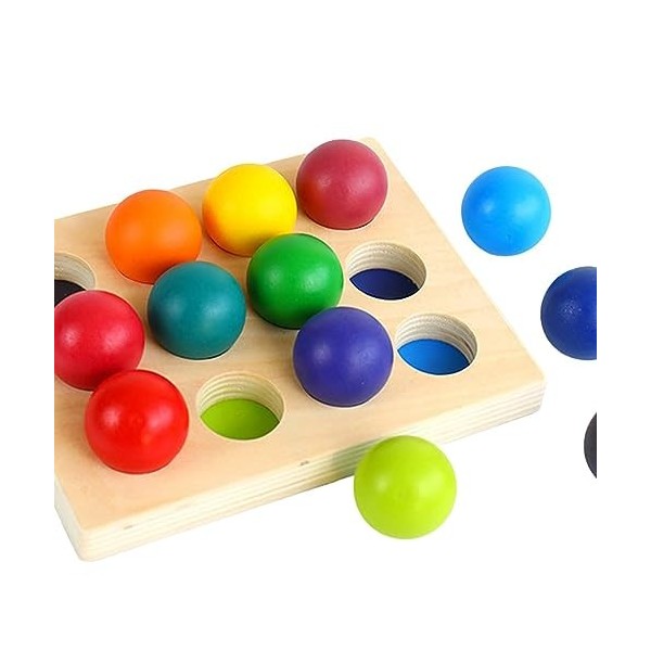 MagiDeal Jeu de balles de triage des couleurs en bois jouets de cor