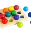 MagiDeal Jeu de balles de triage des couleurs en bois jouets de correspondance des couleurs pour enfants enfants dâge présco