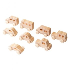 Sharplace 8 pièces Peinture à la Main en Bois Mini Voiture Main Oeil Coordination Montessori Jouet empilage équilibre Jeu emp