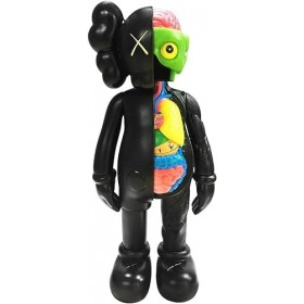 HeRfst Prototype KAWS Original de 20 cm - Faux compagnon - Figurine de collection - Noir disséqué