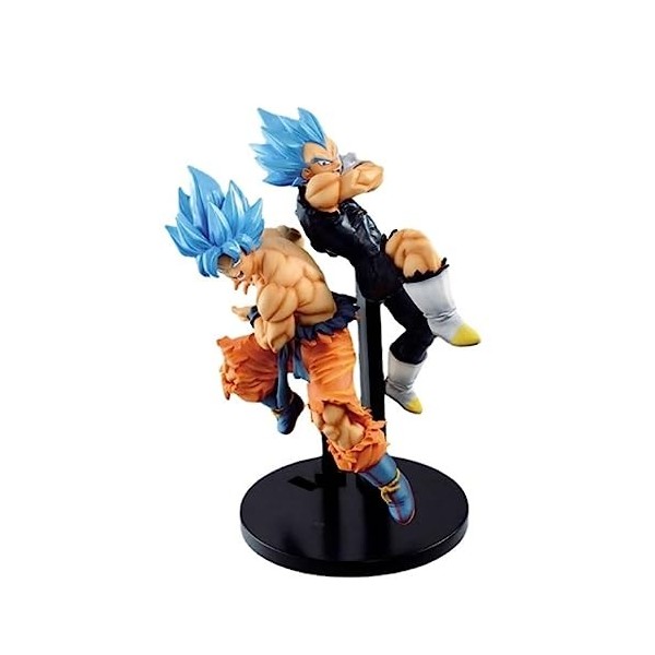 2 Pièces Super Goku Végéta Dieu PVC Figurines daction 17 Cm, Figurines DAnime Super Saiyan Bleu Figurine Jouets