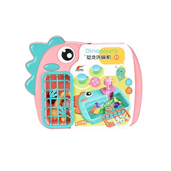 Ensemble de Jouets pour Évier de Cuisine, Jouets de Cuisine avec Lave-Vaisselle à Circuit Deau Jouets de Jeu de Rôle Accesso