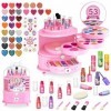 Bloranda 53pcs Maquillage Fille Licorne Jouet Lavable malette Non Toxique Coffret Maquillage Enfant 3 4 5 6 7 8 9 Ans