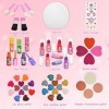 Bloranda 53pcs Maquillage Fille Licorne Jouet Lavable malette Non Toxique Coffret Maquillage Enfant 3 4 5 6 7 8 9 Ans