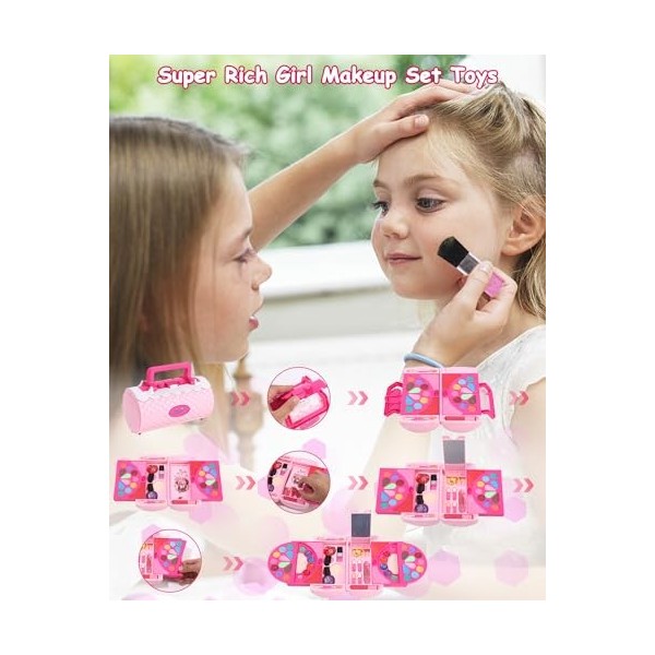 FAOKZE Maquillage Enfant Fille, Maquillage Enfant Jouet Fille, Coffret Maquillage Enfant, Maquillage Fille, Maquillage Petite