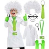 Déguisement de Scientifique Enfant avec Costume de Expériences Jouets Kit Laboratoire Blouse Lunettes Carte de Travail Loupe 