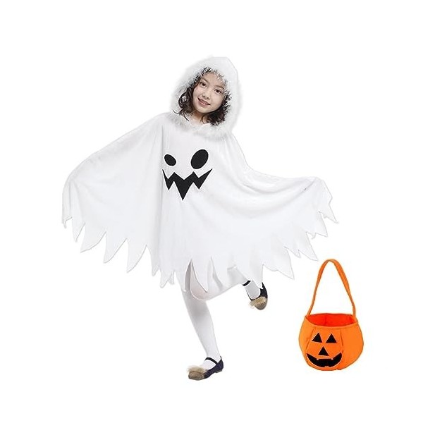 MDJEWV Halloween Costume Enfants Fantôme Cape Blanc Costume Fantôme pour enfants Cosplay Carnaval Halloween Mascarade Jeux de