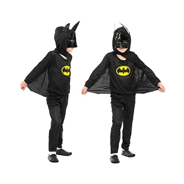 Philoctes Déguisement Bat Enfant, Costume Héros Enfant Garçon, Enfants Bat Costume Complet avec Masque, Halloween, Carnaval, 