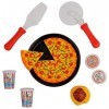 Baroni Toys Lot de 9 Jouets à Pizza pour Enfants 3+, Jeu de Nourriture Jouet, Jeux de Nourriture pour Pizza, Cuisine Enfants 