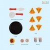 Baroni Toys Lot de 9 Jouets à Pizza pour Enfants 3+, Jeu de Nourriture Jouet, Jeux de Nourriture pour Pizza, Cuisine Enfants 