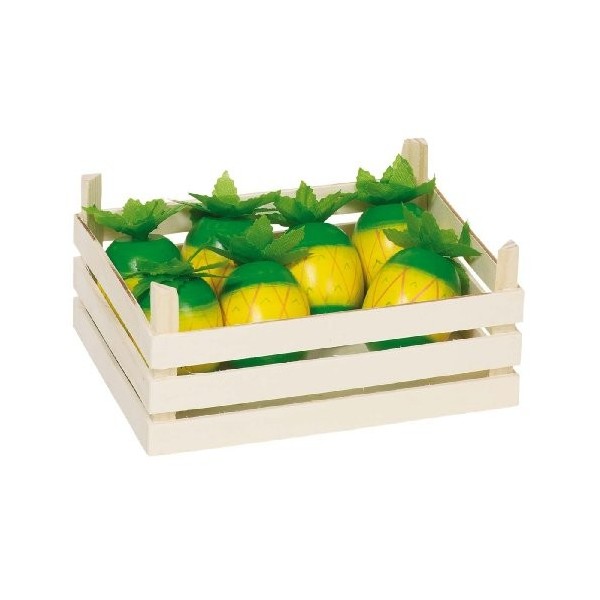 Goki - 51877 - Imitation - Cagette de 7 Ananas en Bois