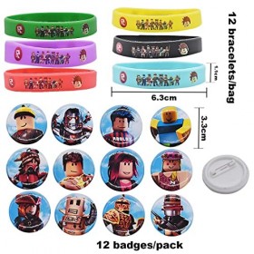 Robot Party Bracelet Silicone -simyron 24 PCS Robot Jeux dAnimation Fournitures de Fête Danniversaire, Épingles,Récompenses