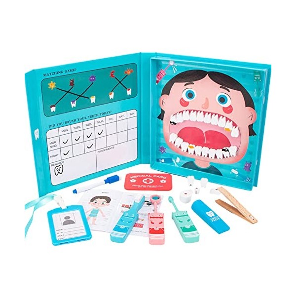 Jimtuze Jouets Dentiste | Dentiste Jouet avec Modèle Dents | Faire Semblant Dentiste Jouets Jouer au Docteur Ensemble dévelop