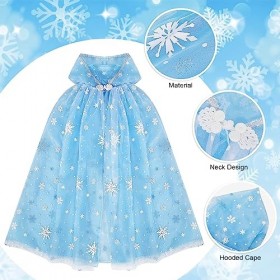 XEPST Cape Princesse Déguisement Princesse Fille, Encapuchonné Cape Princesse Halloween Carnaval Costume Accessoires Princess