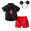 Jolly Fancy - Déguisement Costume Mickey Mouse avec Oreilles de Souris Cerceau pour Bebe Garçons Taille 18-24 mois