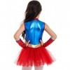 dPois Déguisement Superheroes Woman Fille Enfant Robe Danse Classique Super girl Hero Jeu de Rôle Costume Cosplay Halloween C