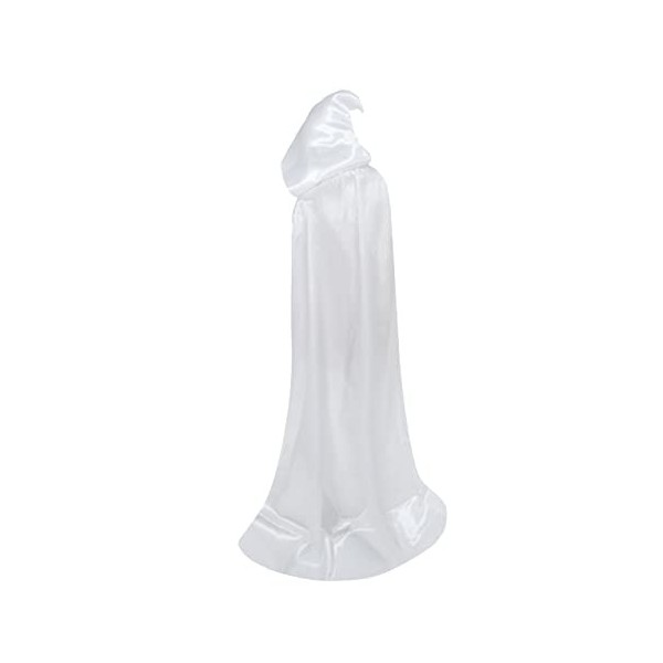 Regenboog Cloak en satin blanc pour enfants avec capuche, cape à capuche pour enfants de 13 à 15 ans, cape courte en satin, c