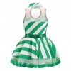 dPois Enfant Fille Lutin Robe Noël Déguisement Elfe Costume Carnaval Halloween Cosplay Elf Chapeau Lutin Tenue Jeu de Rôle Tu