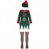TSSOE Deguisement Lutin Enfant Garcon Vetement de Noel Fille Tenue Jeu de Rôle Santa Costume de Noël Cosplay Elf Chapeau Luti