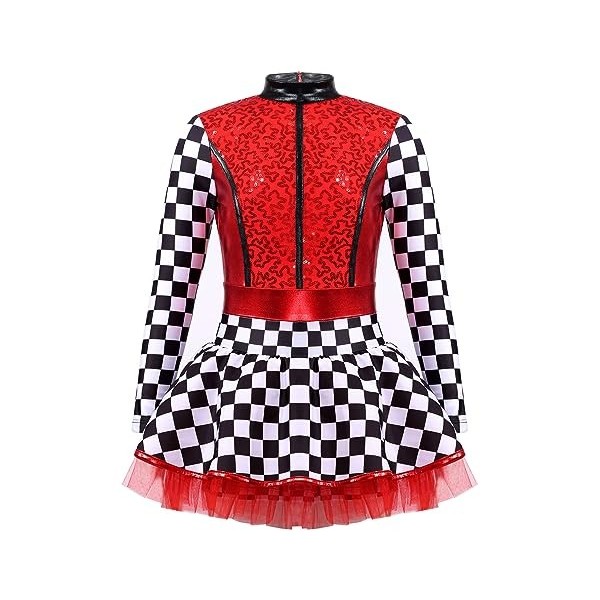 TiaoBug Déguisement Pilote de Voiture de Course Enfant Fille Costume Halloween Carnaval Jeu de Role Robe Danse Soirée Fête à 