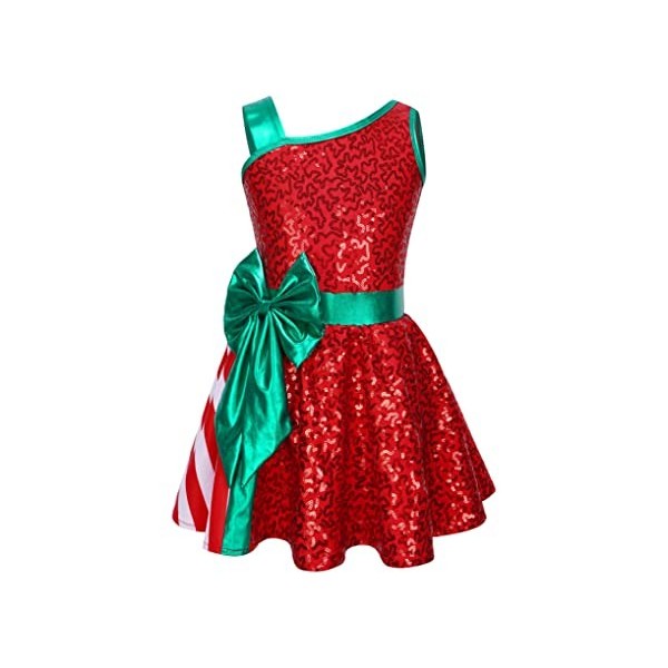 Aiihoo Enfant Fille Lutin Robe Noël Déguisement Elfe Costume Carnaval Halloween Cosplay Elf Chapeau Lutin Tenue Jeu de Rôle T