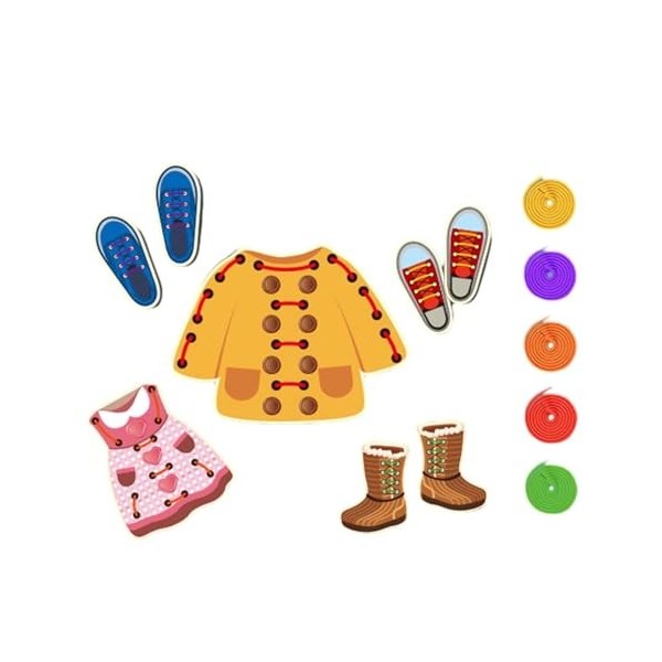 Amagogo Jeu de cartes de laçage, jouets de développement, jouets dapprentissage précoce de la maternelle, jouets de voyage, 