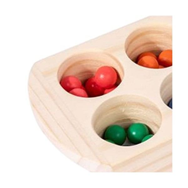 MagiDeal Jeu de société de Perles à Clip en Bois, Jeu de Perles en Bois, 60 Planches Montessori de Perles, pour Puzzle tri Pi