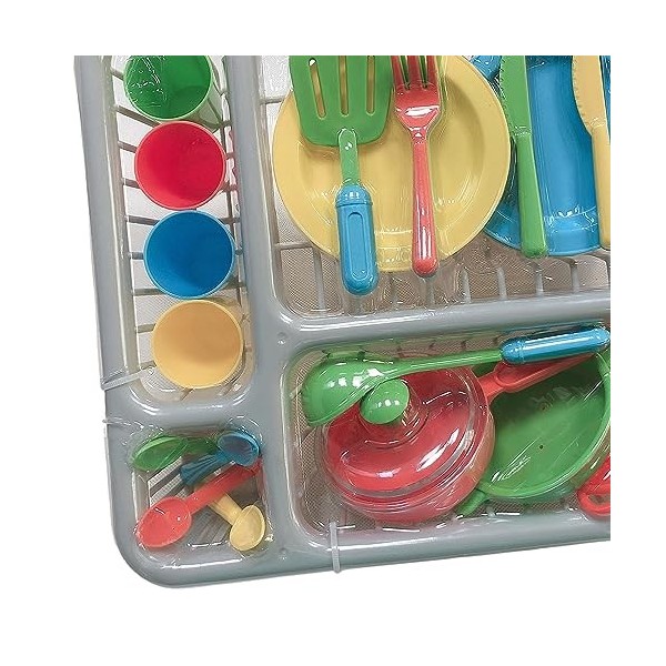 Generic 28 pièces Assiettes et Plats de Jouets pour Enfants pour Jeu de Cuisine, Jouets de Cuisine réalistes Accessoires de C