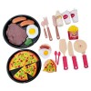 perfk Ensemble de Jeu de Cuisine, Ensemble de Jeu de Cuisine, Jouet de Coupe de Steak de Pizza préscolaire, Jeu de Simulation