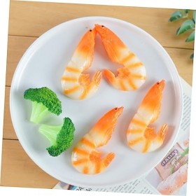 Toyvian 4 Pièces Simulation Modèle De Crevettes De Mer Jouets Alimentaires Décor Jouets Éducatifs Modèle Alimentaire Simulé I