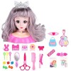 Alomejor Jouets de Coiffure, 25 Pièces, Poupées de Maquillage, Ensemble de Jeu de Coiffure avec Tête de Poupée, Accessoires d