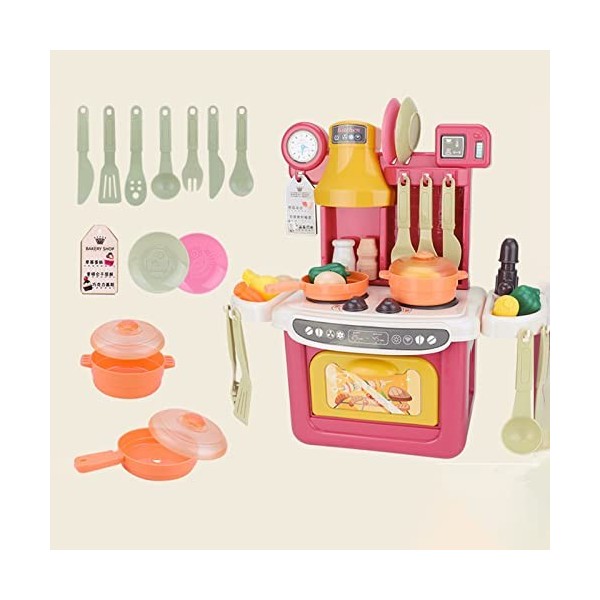 squarex Ensemble de jeu de cuisine avec accessoires – Mini ensemble de cuisine avec son lumineux réaliste – Jeux dintérieur 