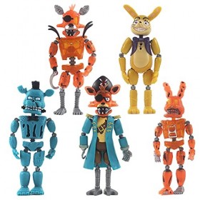 Xinchangda Lot de 5 figurines dhorreur FNAF lumineuses et amovibles avec articulations mobiles pour décoration danniversair