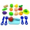 MIVAIUN 21 Pièces Jouets de Cuisine Set de Plats à Jouer pour Enfants Fruits et Légumes à Couper Jeu Dimitation Jouet Éducat