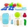 MIVAIUN 21 Pièces Jouets de Cuisine Set de Plats à Jouer pour Enfants Fruits et Légumes à Couper Jeu Dimitation Jouet Éducat